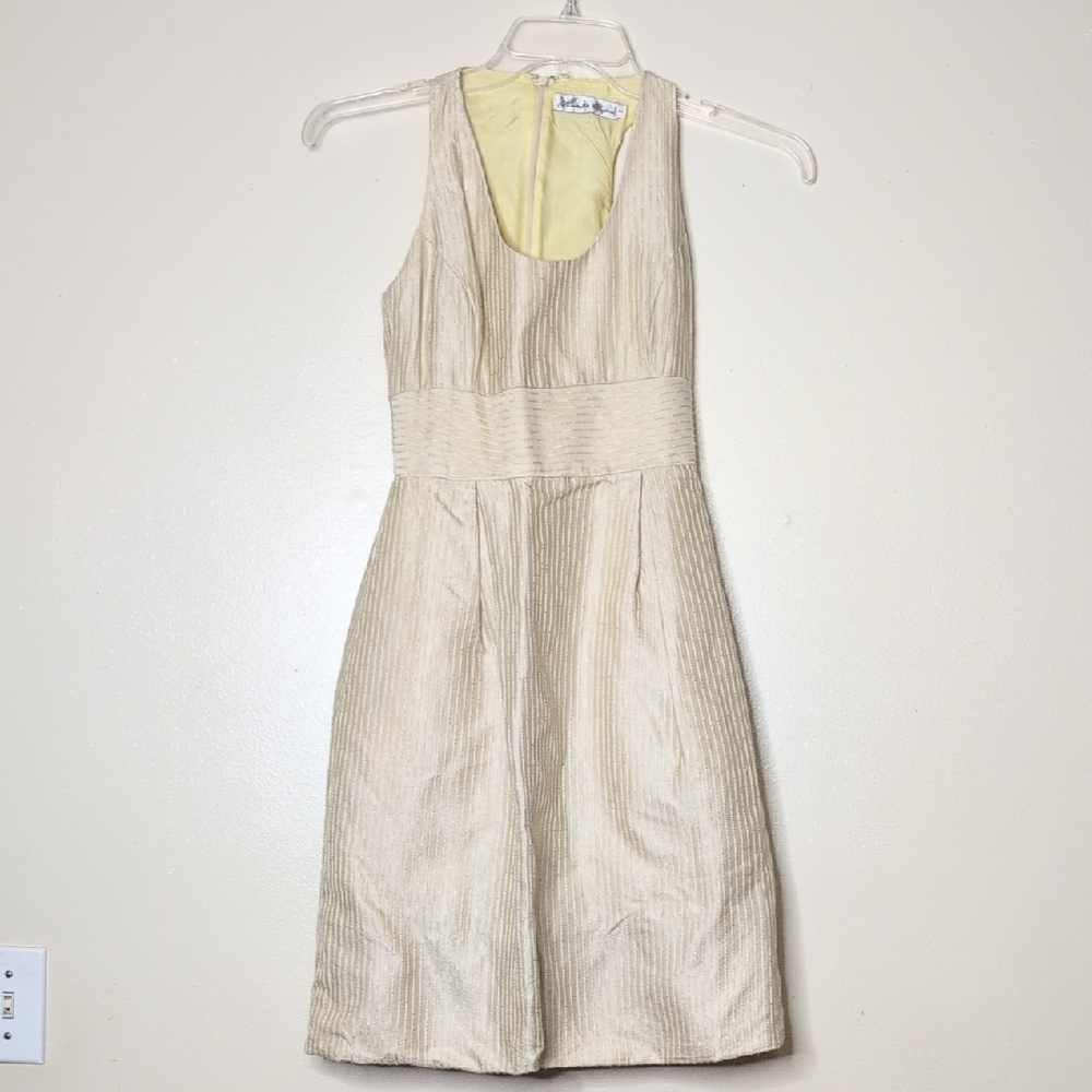 Hunter Dixon champagne Beige Sleeveless Racer Back Dress size 2